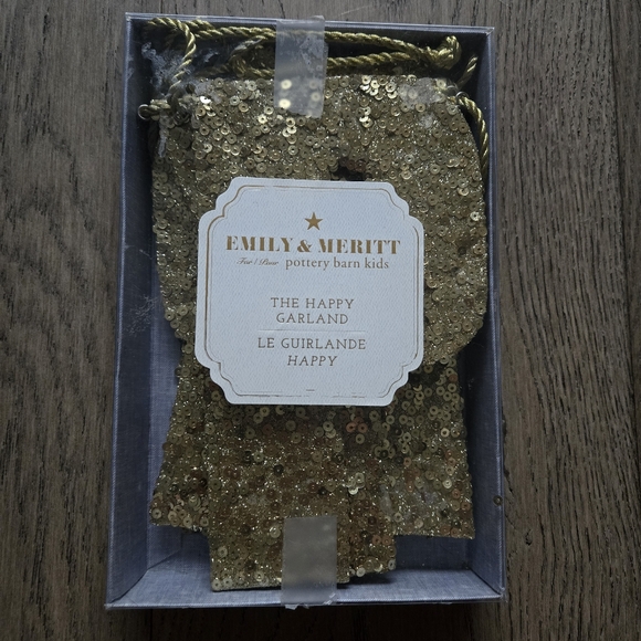 NIB Pottery Barn Kids Emily & Meritt Gold Sequin Letters HAPPY Garland Decor - Picture 4 of 5